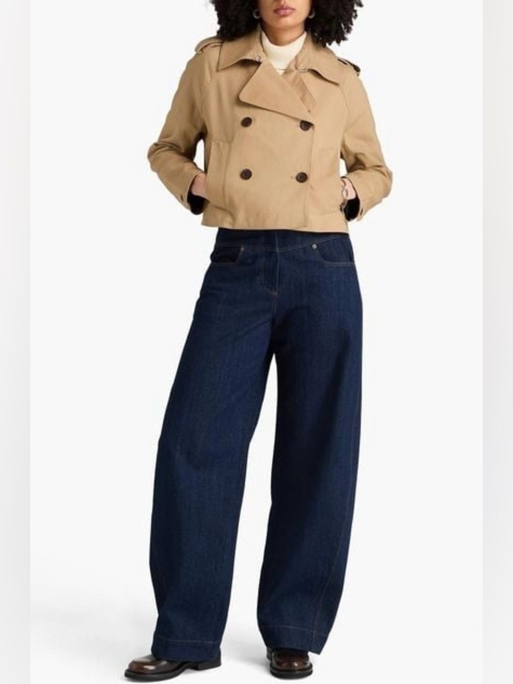 NWT✨RAG & BONE
Talia cropped double-breasted cotton-gabardine jacket-  Khaki